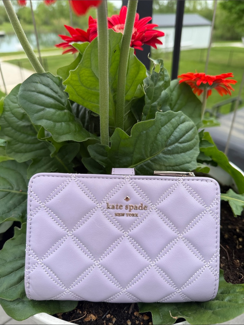 kate spade Quilted Lavender Zip Wallet